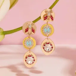 Zaveri Pearls Multicolor Enamel Dazzling Austrian Diamonds Contemporary Drop Earrings for Women-picture-10