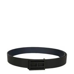 Tommy Hilfiger Black & Navy Leather Reversible Belt for Men image 2