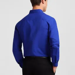 Allen Solly Blue Cotton Slim Fit Shirt image 2