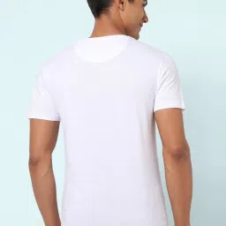Ajile by Pantaloons White Cotton Slim Fit Printed Lounge T-Shirt image 2
