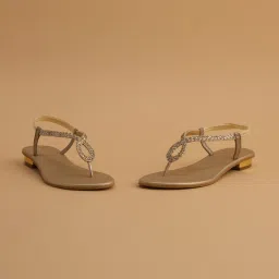 Eridani Women's Avan Gold Ankle Strap Sandals image 1