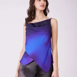 FableStreet Blue Polyester Ombre Top-image-91