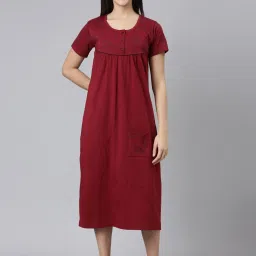 Kryptic Maroon Printed Night Dress image 1