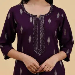 Libas Purple Embroidered Straight Kurta image 5