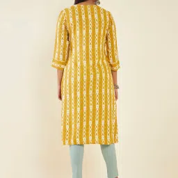 Soch Yellow Rayon Printed Kurta image 2