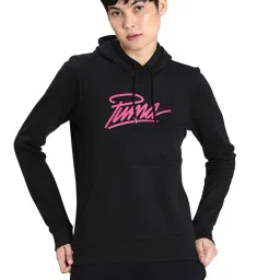Puma Black Graphic Print Hoodie image 1
