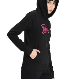 Puma Black Graphic Print Hoodie image 3