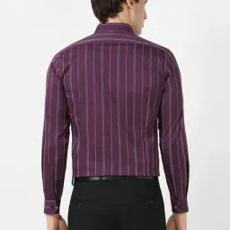 Van Heusen Purple Cotton Slim Fit Striped Shirt image 2
