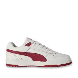 Puma Kids White & Dark Crimson RBD Game Low Youth Shoes image 1