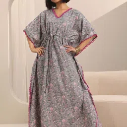 Libas Grey Printed Kaftan image 1