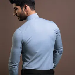 HE SPOKE Blue Tailored Fit Shirt image 2