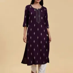 Libas Purple Embroidered Straight Kurta-picture-45