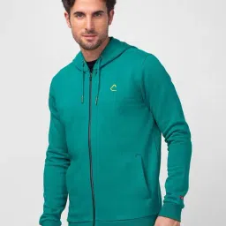 Being Human Green Regular Fit Printed Hooded Sweatshirt image 3