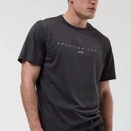 American Eagle Grey Regular Fit Printed T-Shirt-image-62