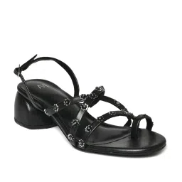 W Women's Black Toe Ring Sandals image 2