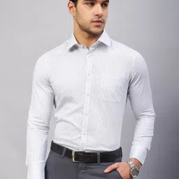 Louis Stitch White Cotton Regular Fit Printed Shirt image 1