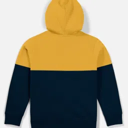 HELLCAT Yellow & Navy Color Block Full Sleeves Sweatshirt image 2