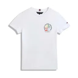 Tommy Hilfiger Kids White Applique Regular Fit T-Shirt-image-43