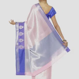 Banarasi Silk Works Pink Woven Saree With Unstitched Blouse image 2