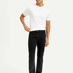 Levi's Black Cotton Regular Fit Solid Jeans image 1