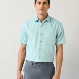 Arrow Green Cotton Regular Fit Checks Shirt image 1