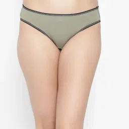 Clovia Sage Green Cotton Bikini Panty-image-2