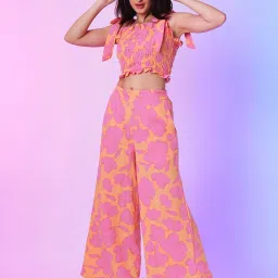 Globus Orange & Pink Printed Co-Ord Set image 1