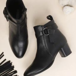 Elle Women's Black Casual Booties-picture-33
