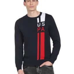 U.S. Polo Assn. Navy Cotton Regular Fit Printed Sweater-picture-41