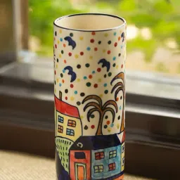 ExclusiveLane 'The Hut Straight' Hand-Painted Ceramic Vase (8 Inch)-image-47