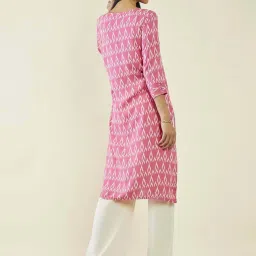 Soch Pink Printed Straight Kurta image 2