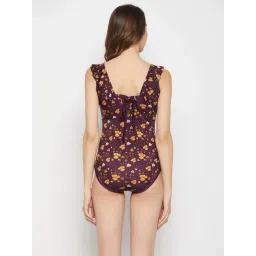 Clovia Purple Regular Fit Printed Monokini image 2