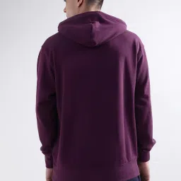 GANT Purple Cotton Regular Fit Printed Hooded Sweatshirt image 2