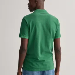 GANT Green Cotton Regular Fit Polo T-Shirt image 2
