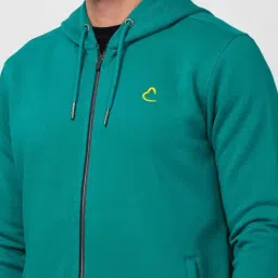 Being Human Green Regular Fit Printed Hooded Sweatshirt image 4