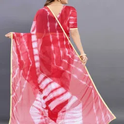 APNISHA Red Printed Saree With Unstitched Blouse image 2