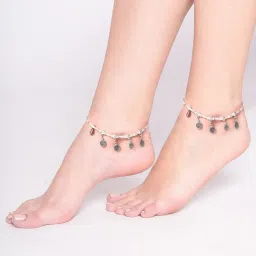 Priyaasi Silver Flexible Anklet - Set of 2 image 2