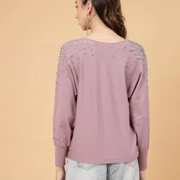 Mafadeny Mauve Embellished Sweater image 2