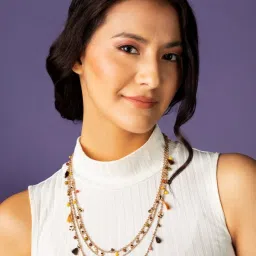 Priyaasi Multicolored beaded Charm Tasseled Opera Necklace image 2