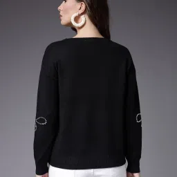 Mafadeny Black Embellished Sweater image 2