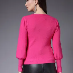 Mafadeny Fuchsia Regular Fit Sweater image 2