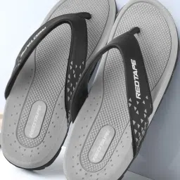 Red Tape Men's Black Flip Flops image 1