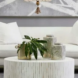 Casagold Makayla Inlay White Coffee Table image 1