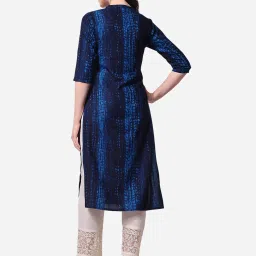 BERRYLICIOUS Navy Rayon Printed Kurta image 2