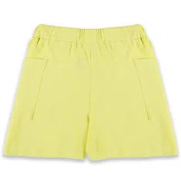 Kiddopanti Kids Light Yellow Solid Shorts image 2