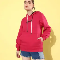 Difference of Opinion Pink Fleece Graphic Print Oversized Sweatshirt-image-84