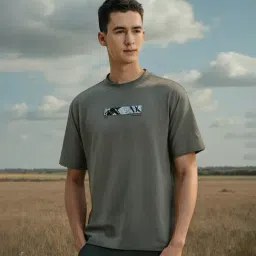 Allen Solly Grey Cotton Relaxed Fit Graphic Print T-Shirt-picture-47