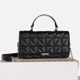 Van Heusen Black Quilted Cross Body Bag image 1