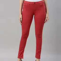 Go Colors! Young Red Mid Rise Jeggings image 1