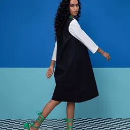 Stylefables Colourblocked Cotton A-Line Dress image 2